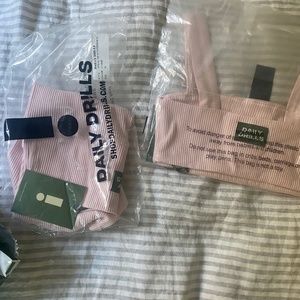 Daily Drills Light Pink Biker Short and Sports Bra